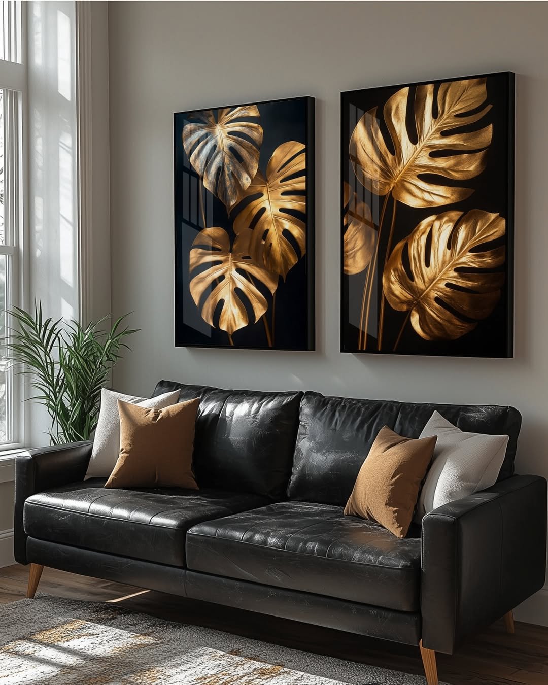 Quadro Decorativo Costela de Adão douradas