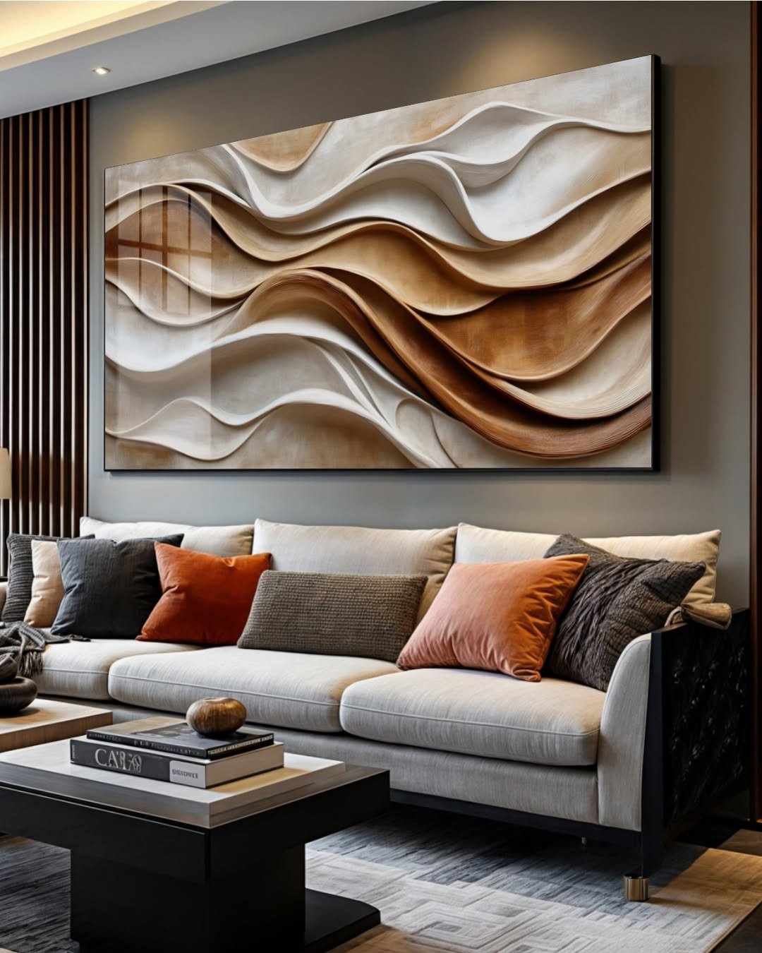 Quadro Decorativo Paisagem Abstrata: Textura e Fluidez