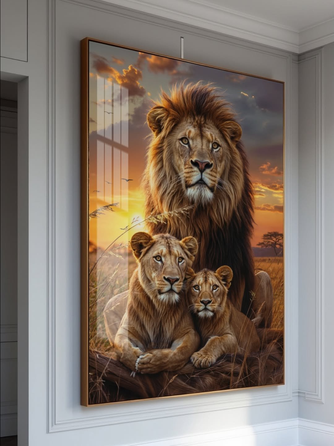 Quadro Família de Leões: Força e União