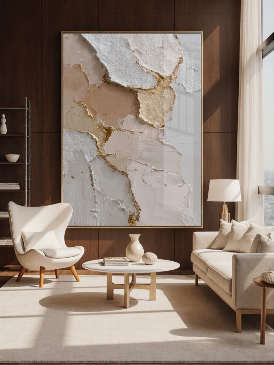 Quadro Abstrato Texturizado: Elegância em Camadas