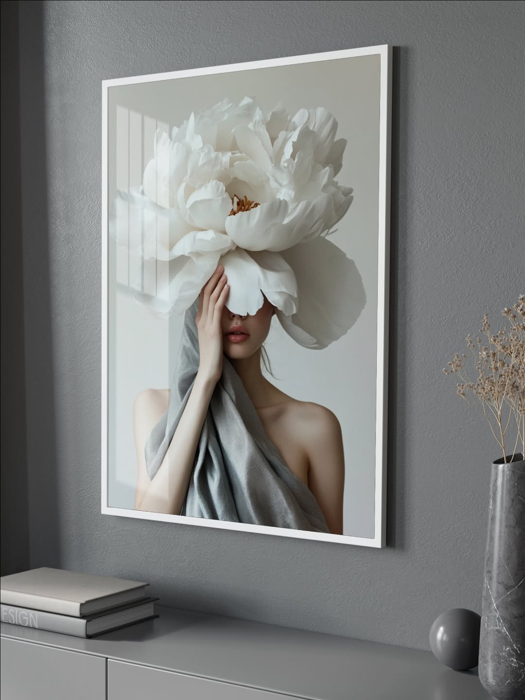 Quadro Mulher com flor na cabeça